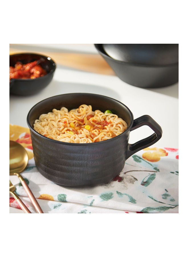 Home Box - Noodles Bowl With Handle Black 13cm - Image 1