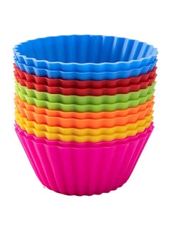 SKY-TOUCH 12-Piece Soft Silicone Round Mould Multicolour 5cm  - Image 1