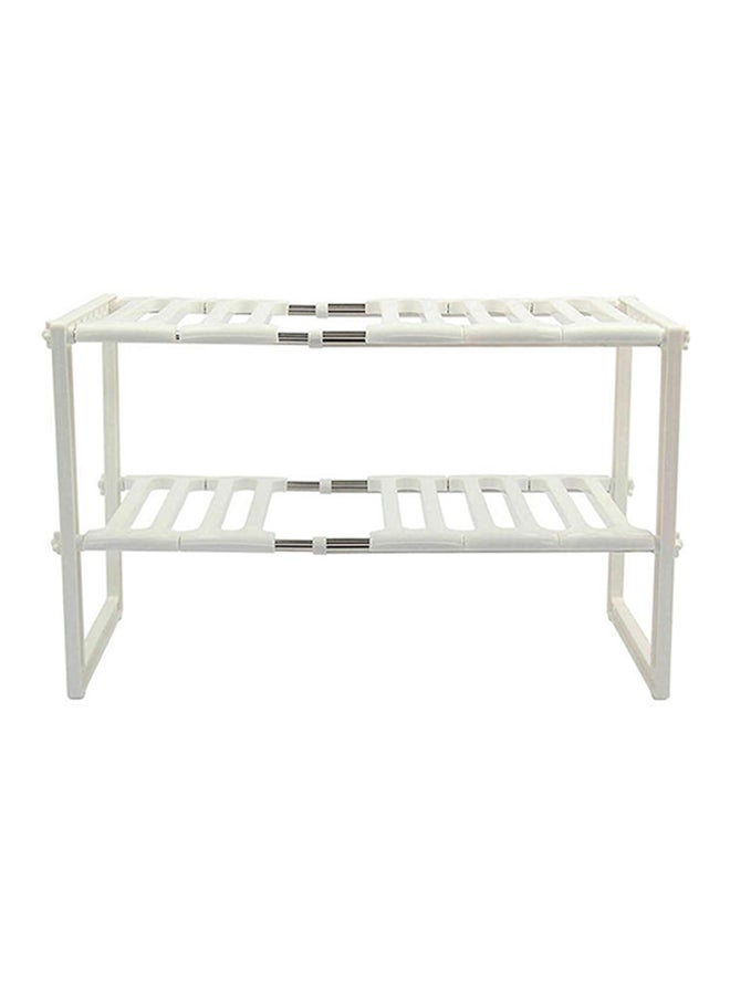 SKY-TOUCH 2-Tier Expandable Kitchen Storage Rack White 50cm - Image 1
