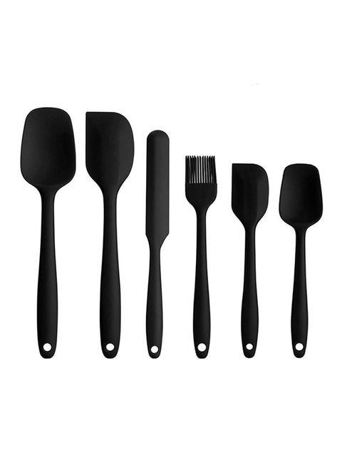 6 Piece Non-Stick Spatula Set Black