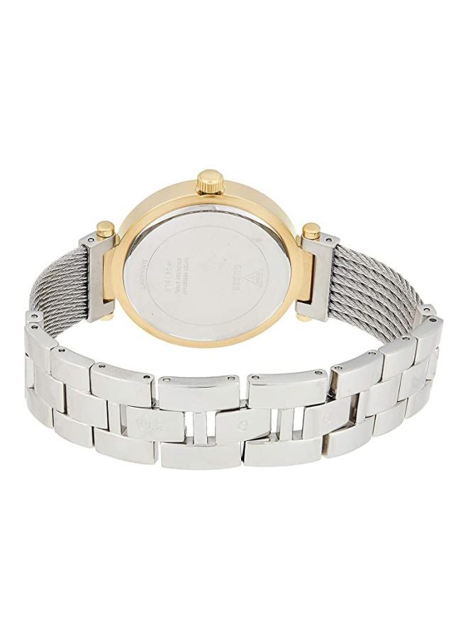 جس ساعة يد بعقارب ومرصعة بالأحجار طراز W0638L7 - 37 مم - فضي للنساء - Image 2