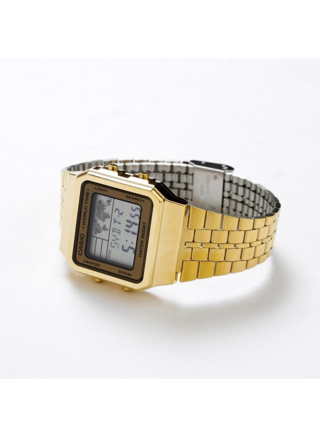 كاسيو ساعة يد رقمية مقاومة للماء طراز A500WGA-9 - مقاس 34 مم - لون ذهبي للرجال - Image 5