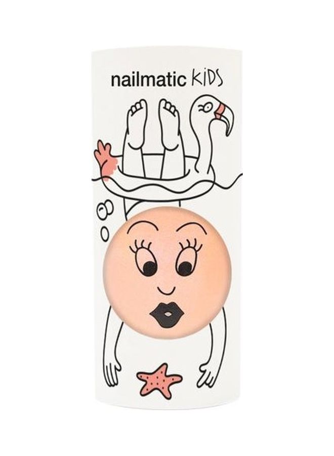 Nailmatic Kids Water Based Nail Polish Flamingo Pearly Neon Coral - Image 1