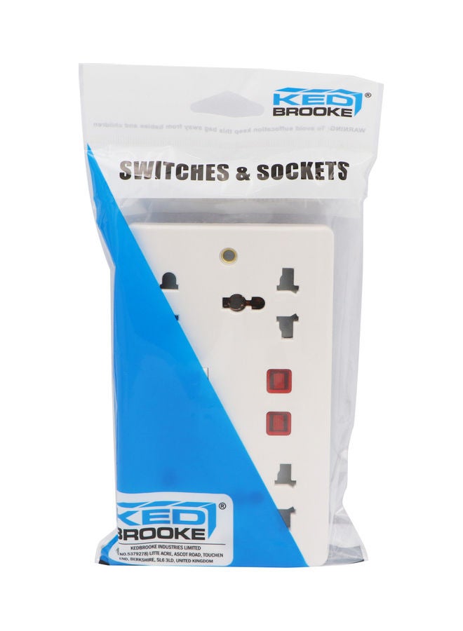 KEDBROOKE - Multi-Function 13A Double Socket with Neon White - Image 1