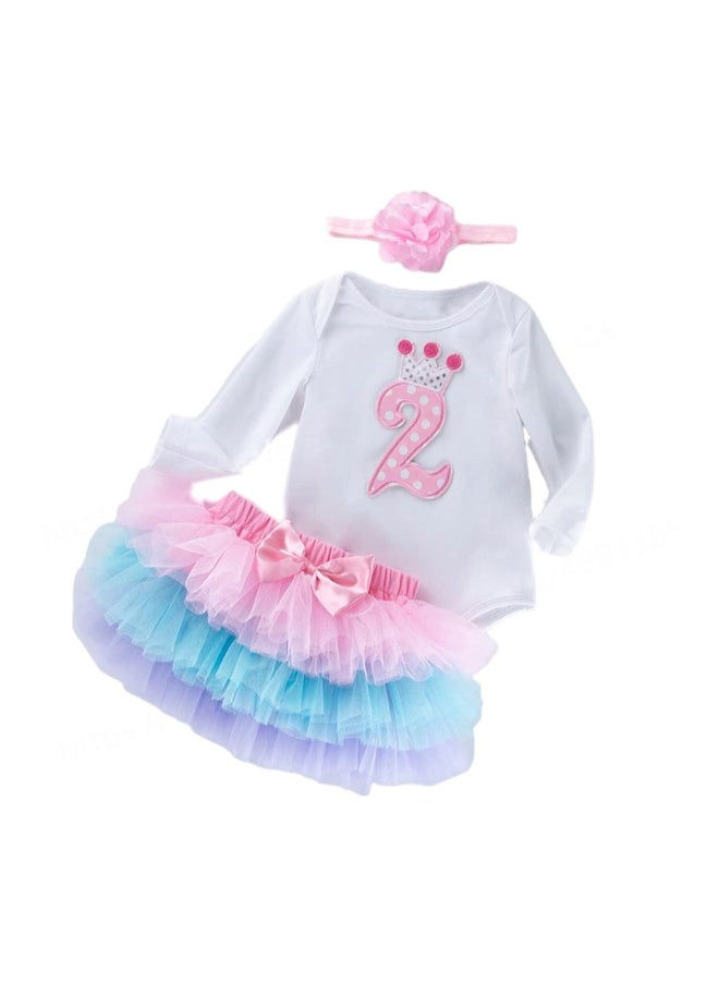 We Happy - 3-Piece Second Birthday Princess Party Dress Set Multicolour - Image 1
