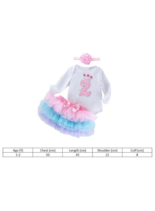 We Happy - 3-Piece Second Birthday Princess Party Dress Set Multicolour - Image 1