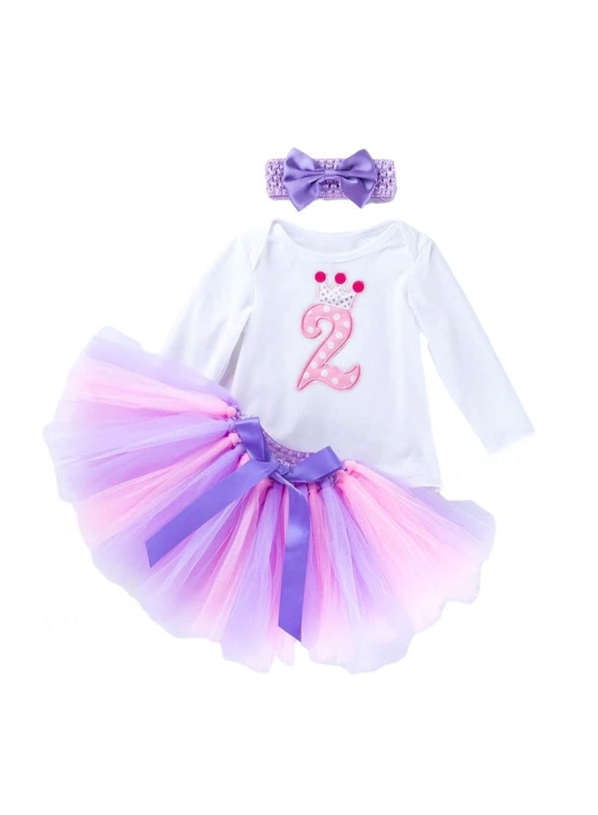 We Happy 3-Piece Second Birthday Princess Party Dress Set Multicolour  - Image 1
