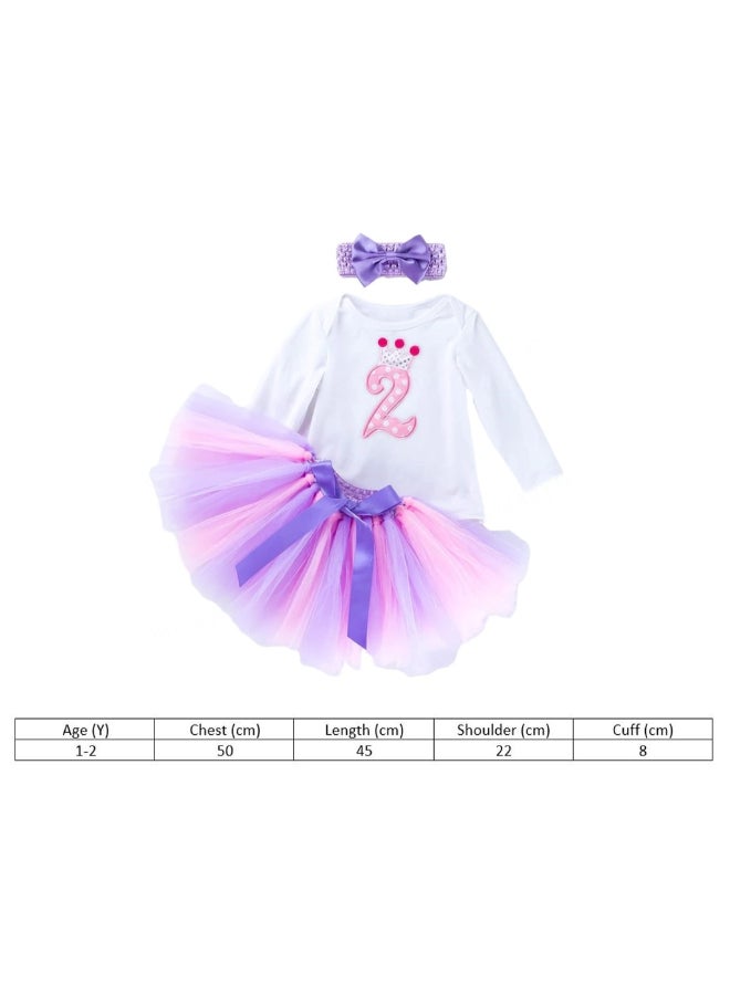 We Happy 3-Piece Second Birthday Princess Party Dress Set Multicolour  - Image 5