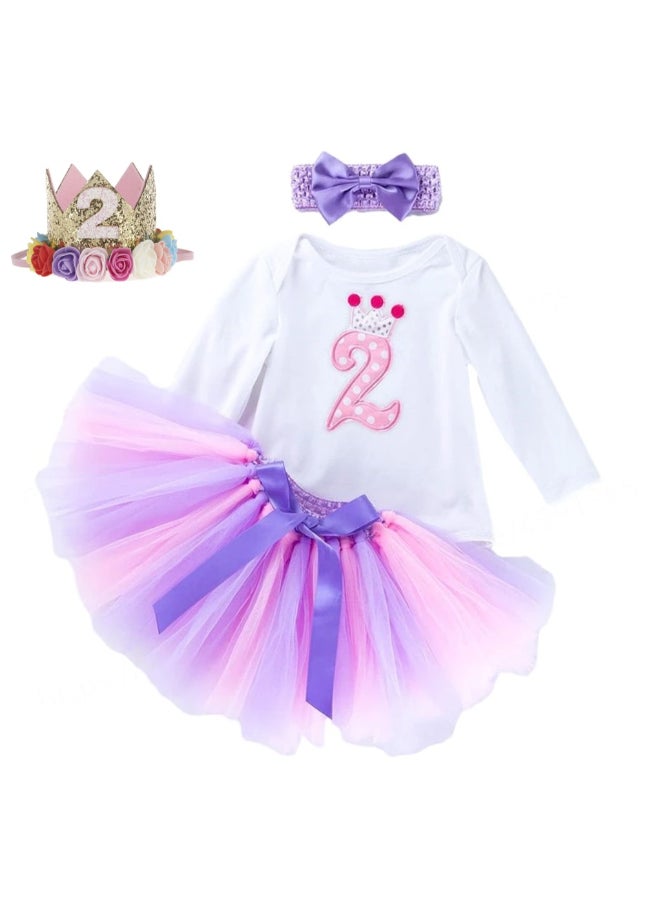 We Happy 4-Piece Second Birthday Princess Party Dress Set Multicolour  - Image 1