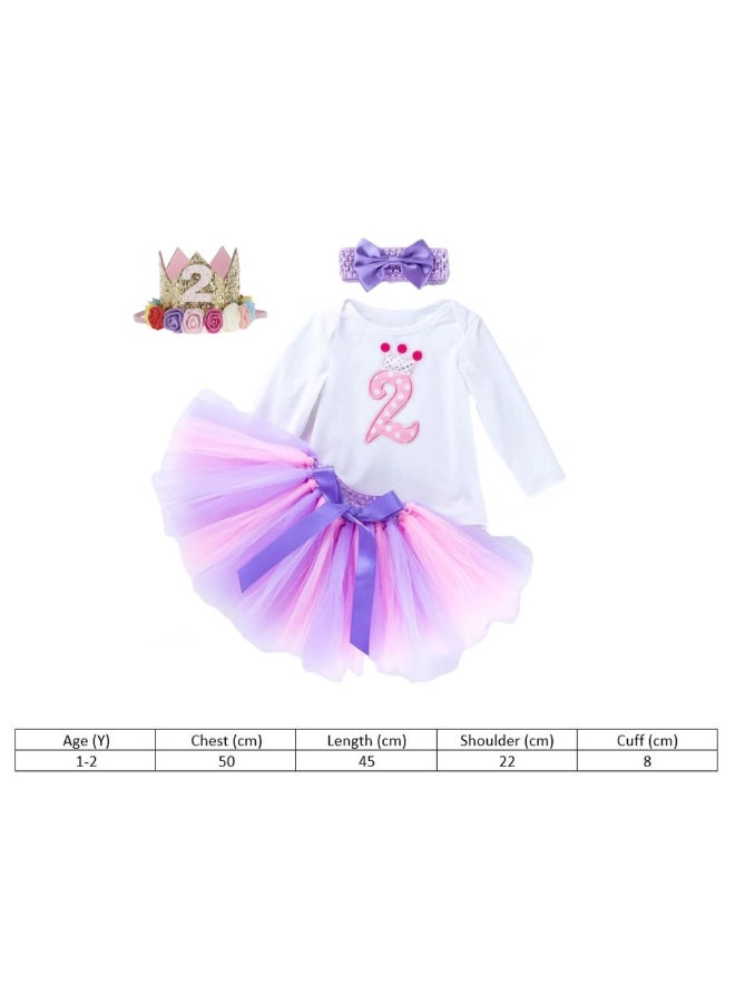 We Happy 4-Piece Second Birthday Princess Party Dress Set Multicolour  - Image 5