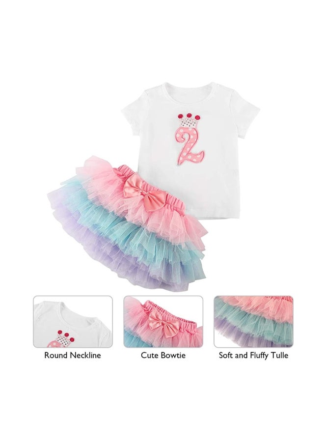 We Happy - 4-Piece Second Birthday Princess Party Dress Set Multicolour - Image 1