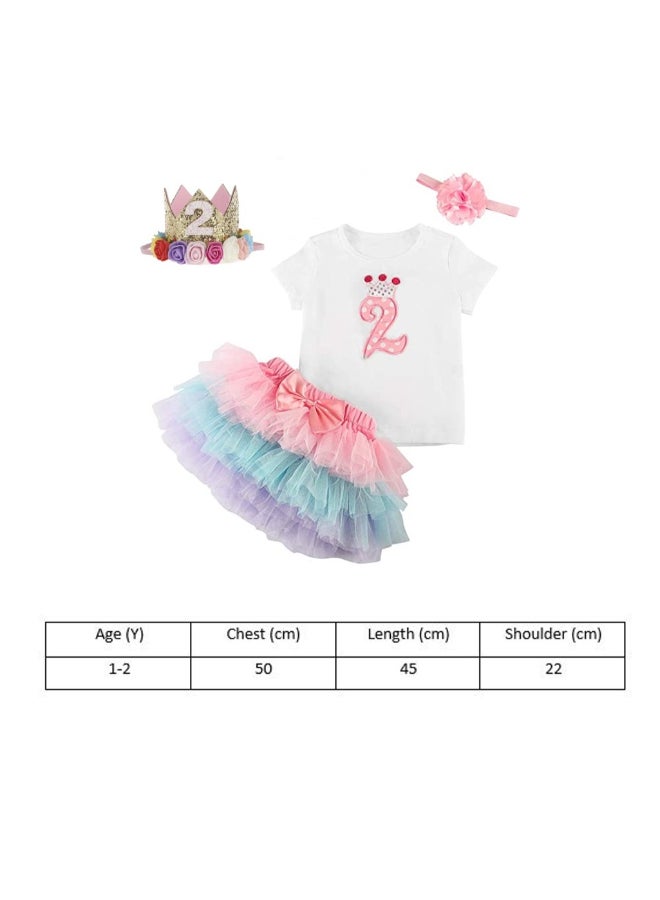 We Happy - 4-Piece Second Birthday Princess Party Dress Set Multicolour - Image 1