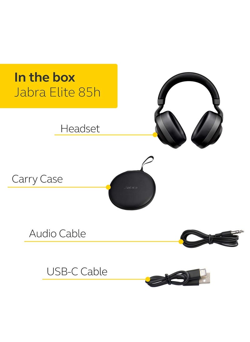 Elite 85h Over Ear Headphones With ANC And SmartSound Technology Black