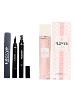 Handaiyan Eyeliner Liquid With Stamp and Flower Pink Perfume Black/Pink 