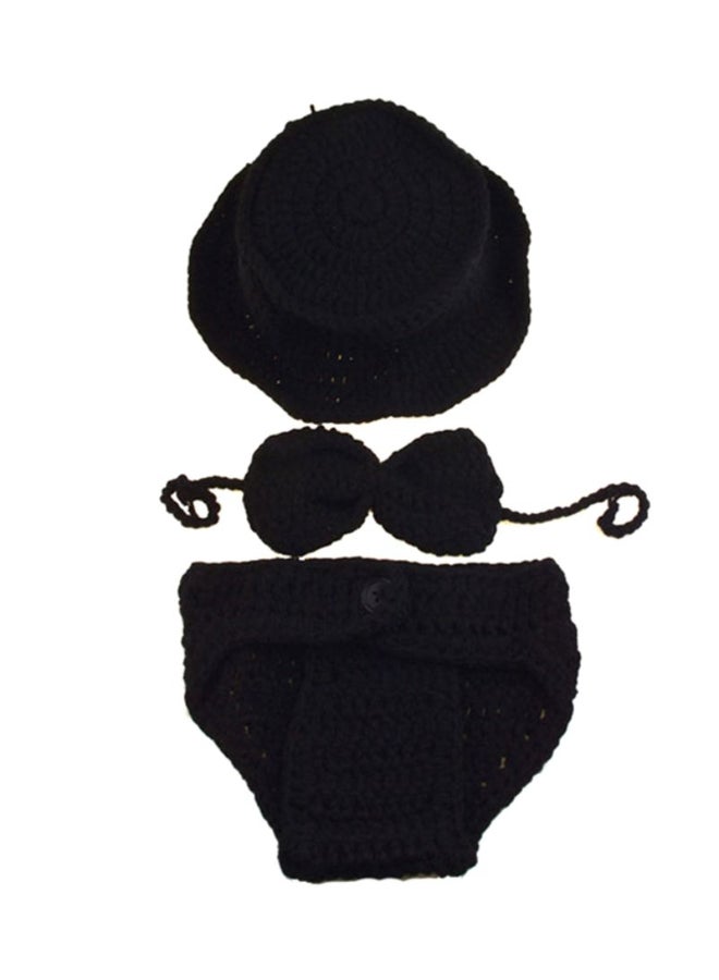 3-Piece Knitted Costume Prop Set Black - Image 1