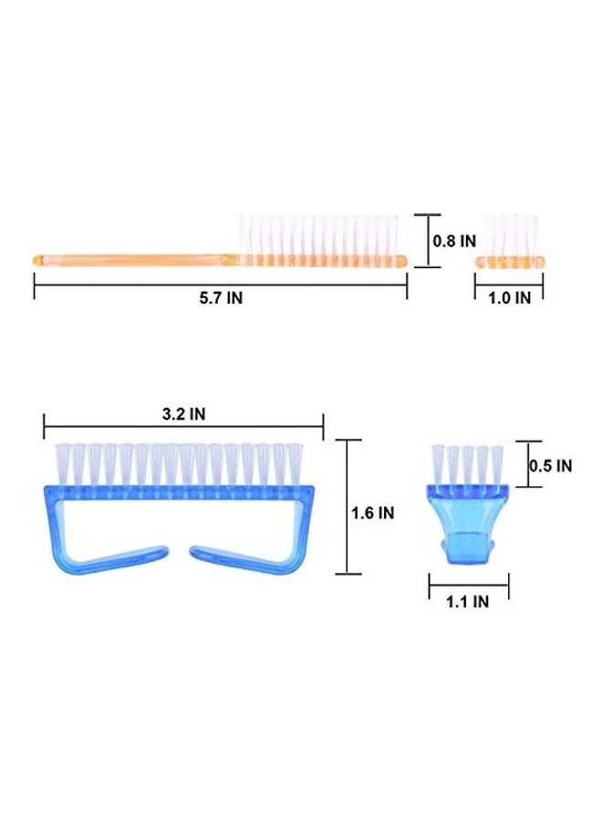 4-Piece Nail Brush With Scrubber Multicolour - Image 2