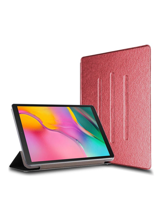 Wtech Premium Quality Folio Flip Trifold Stand Leather Full Body Protective Cover Case within Reinforced Soft Shell TPU Fitting for Samsung Galaxy Tab A 10.1 (2019) (SMT510, SMT515) Red - Image 3