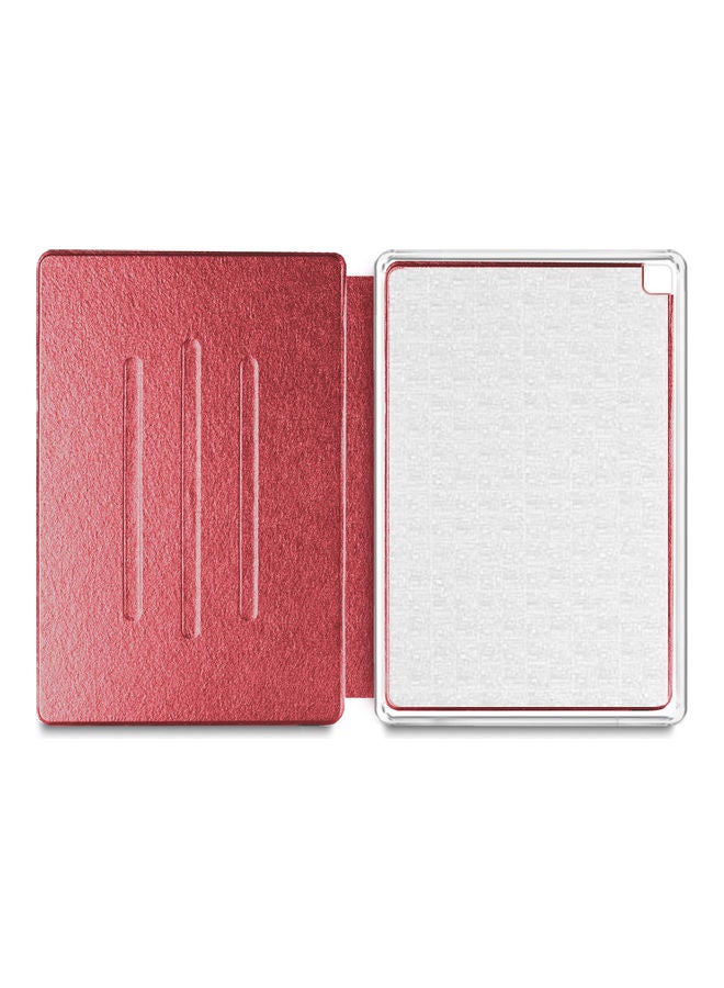 Wtech Premium Quality Folio Flip Trifold Stand Leather Full Body Protective Cover Case within Reinforced Soft Shell TPU Fitting for Samsung Galaxy Tab A 10.1 (2019) (SMT510, SMT515) Red - Image 5