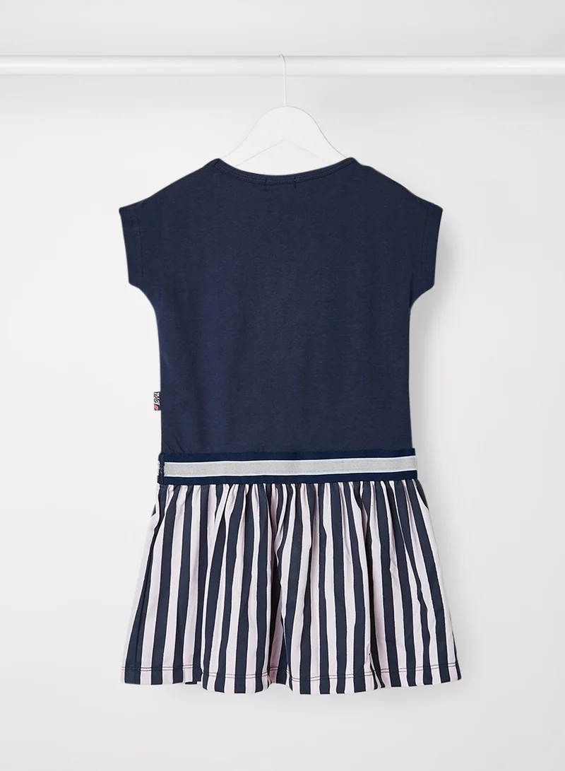 Dirkje Baby/Kids Slogan Print Striped Dress