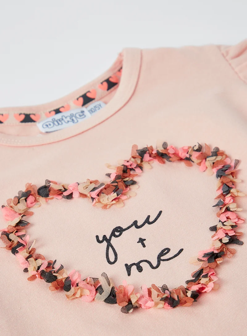 Dirkje Baby/Kids Slogan T-Shirt Smokey Pink