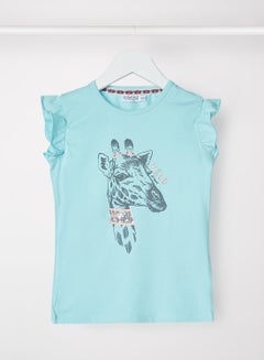 Baby/Kids Giraffe Print T-Shirt Blue - v1620133150/N43510546V_1