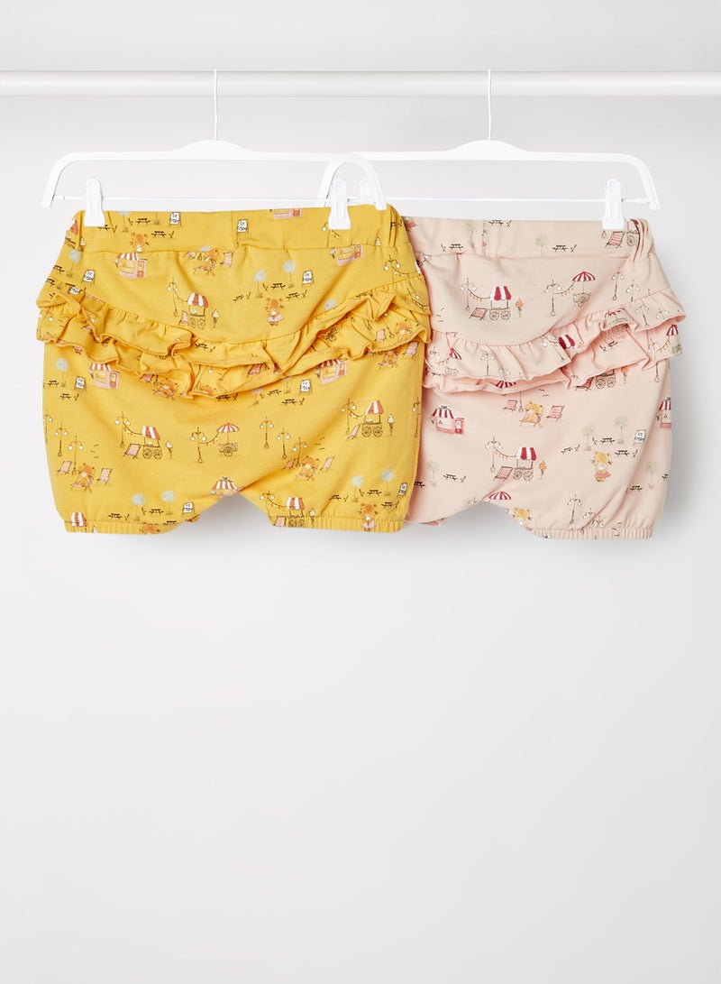NAME IT - Baby All-Over Print Bloomers (Pack of 2) Ochre - Image 1