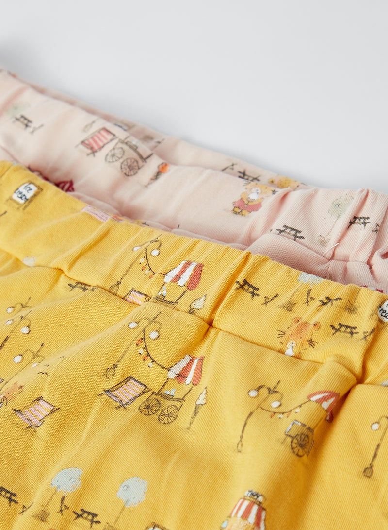 NAME IT - Baby All-Over Print Bloomers (Pack of 2) Ochre - Image 1