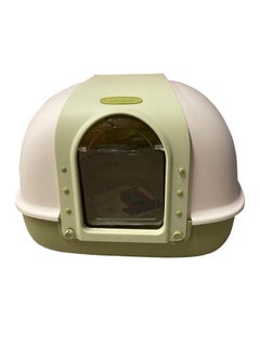 Nutra Pet Dragon Butterfly Doors Closed Cat Litter Box Green/White 