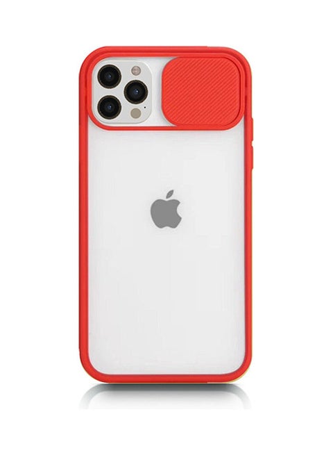 Protective Case Cover For Apple iPhone 12 Pro Max Red/Clear