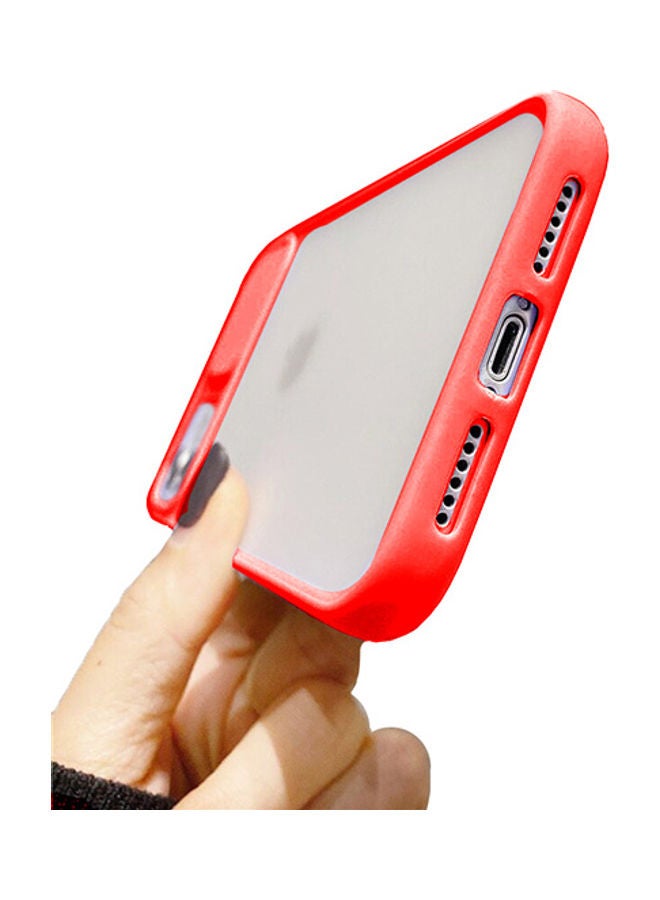 Protective Case Cover For Apple iPhone 12 Pro Max Red/Clear