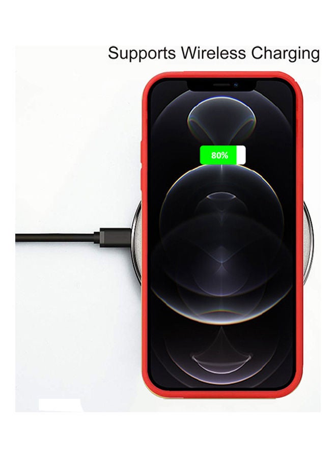 Protective Case Cover For Apple iPhone 12 Pro Max Red/Clear