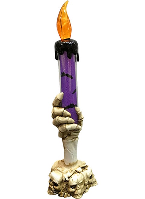 Halloween Ghost LED Skull Lamp Hand Stand Purple