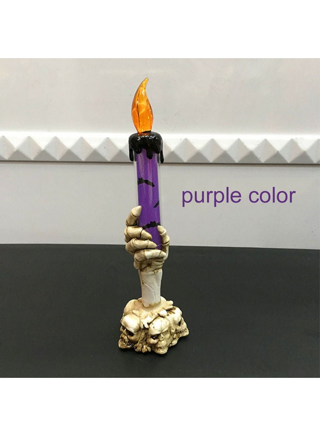 Halloween Ghost LED Skull Lamp Hand Stand Purple