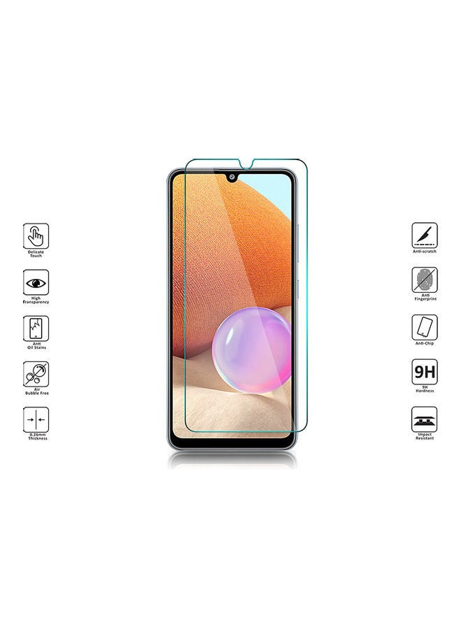 Wtech Tempered Glass Screen Protector And TPU Case Cover Set For Samsung Galaxy A32 Clear - Image 4