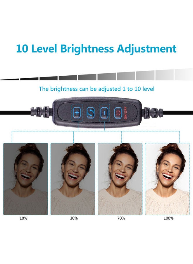 Mobile Desktop Selfie Circular Light With 10 Inch Arc, PTZ, Hose Phone Holder,  Extendable Tripod And BT Remote Control Multicolour - Image 5