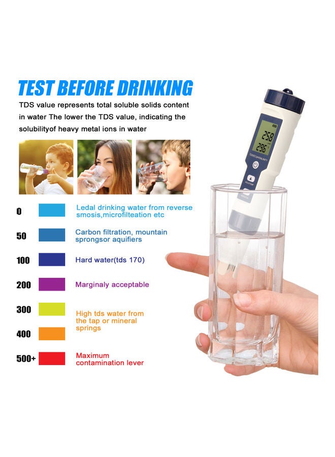 Generic - 5 In 1 Professional Water Quality Tester Multicolour - Image 1