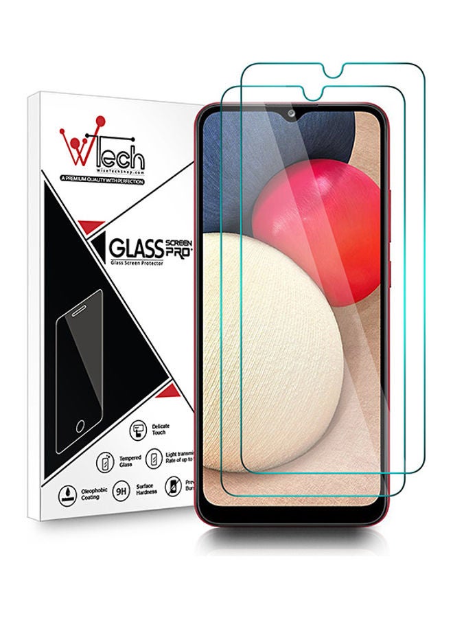 دبليو تيك عبوة من 2 واقي شاشة زجاجي مقسى لهاتف سامسونج جالاكسي A02 S