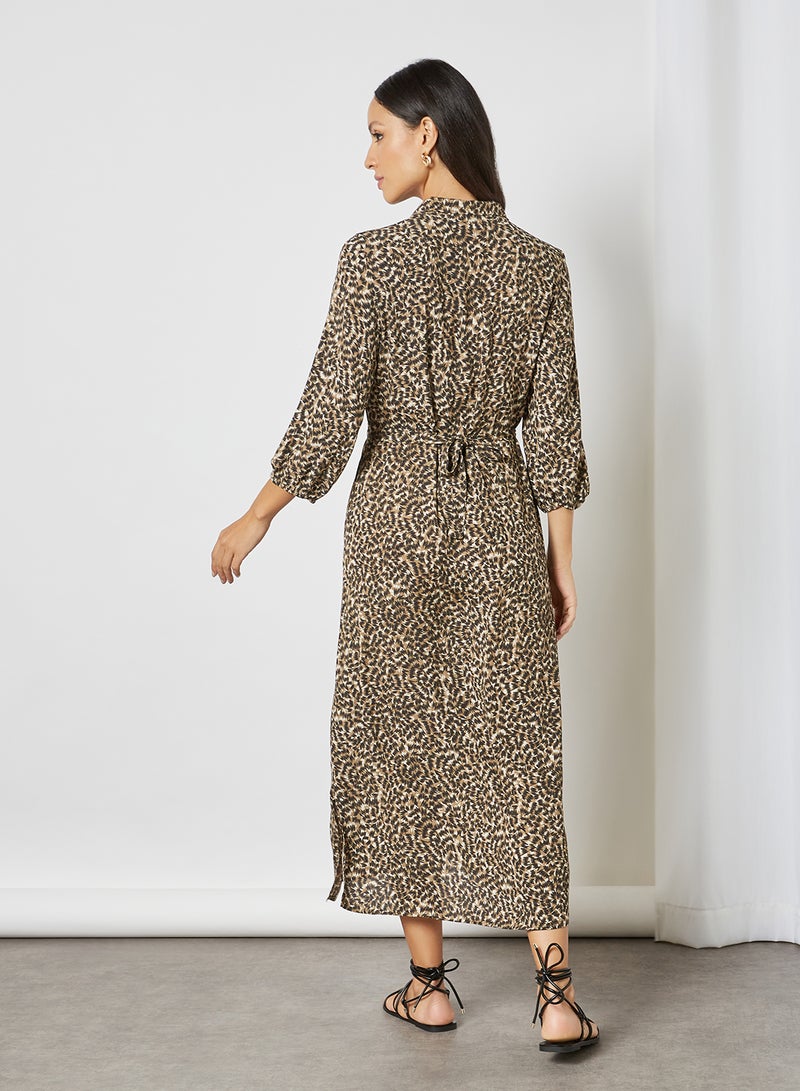 ONLY All-Over Print Shirt Dress Pumice Stone - Image 2