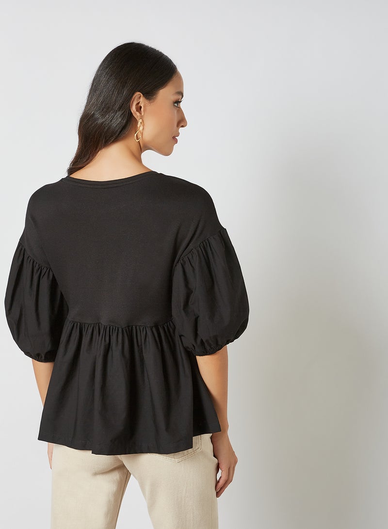 ONLY Flounce Hem Top Black  - Image 2