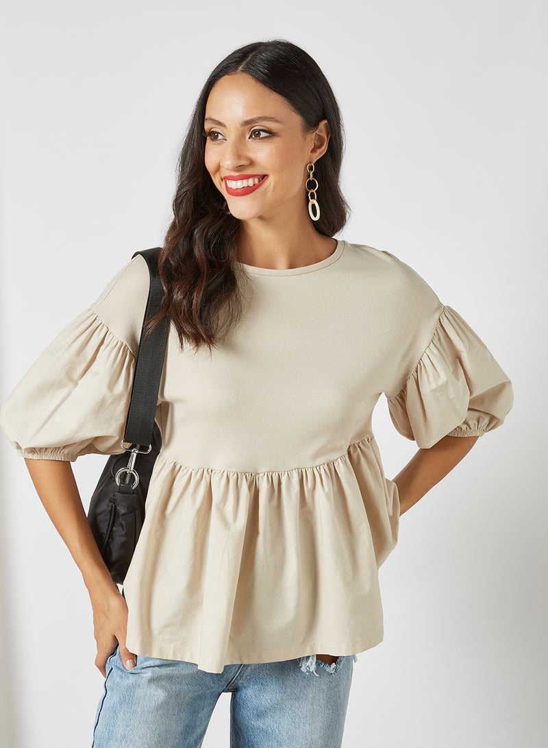 ONLY Flounce Hem Top Pumice Stone  - Image 1