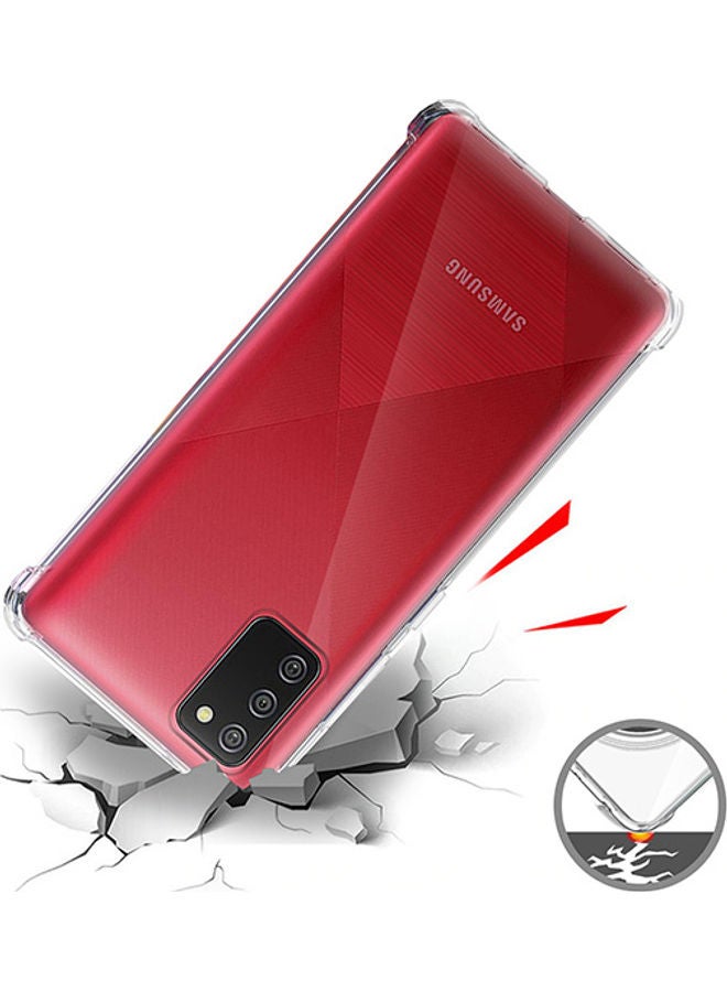 دبليو تيك غطاء حماية من البولي يوريثان الحراري مزود بلاصقة حماية للشاشة من الزجاج المقوى لهاتف سامسونج جالاكسي A02s شفاف - Image 3