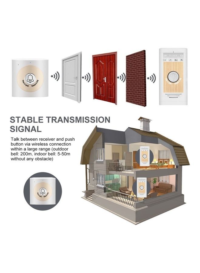 Generic - Wireless Voice Intercom Doorbell White/Beige - Image 1