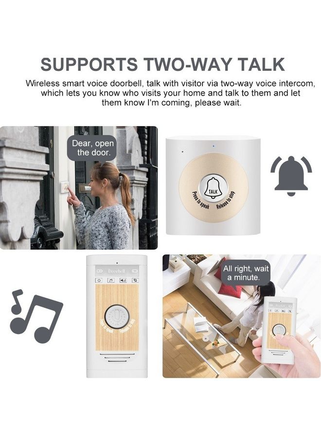 Generic - Wireless Voice Intercom Doorbell White/Beige - Image 1
