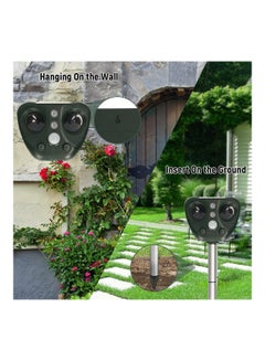 KKmoon Solar Powered Ultrasonic Animal Scarer Black/Silver  - Image 3