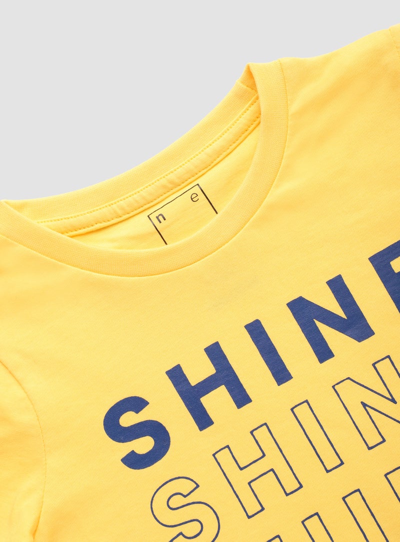 NEON - Girls Round Neck Short Sleeve T-Shirt Yellow - Image 1