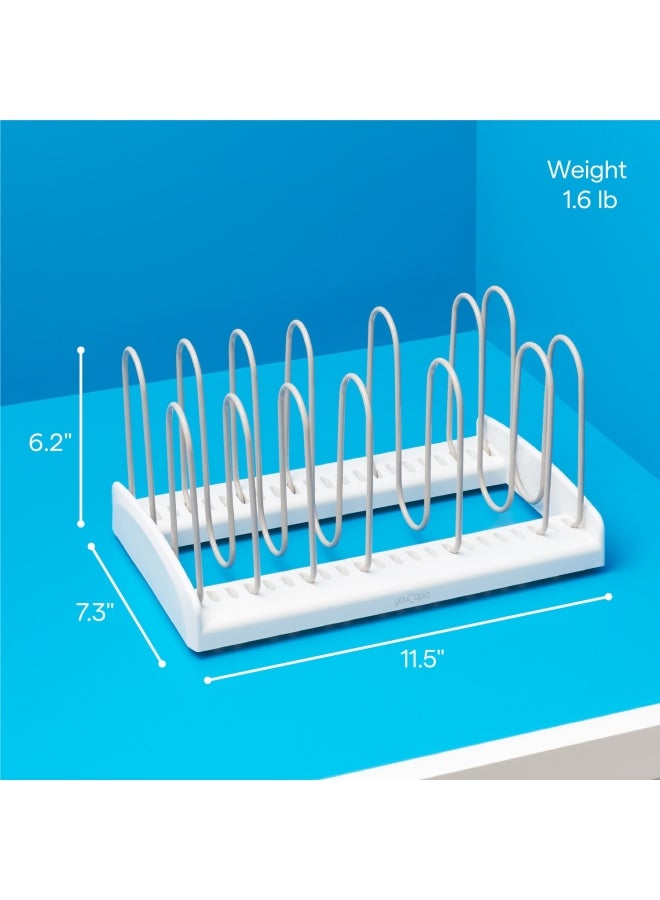 YouCopia YouCopia Store More Adjustable Pan And Lid Rack, Pot Lids And Pans Organizer for Kitchen Cabinet Storage, St And ard, White, 50160 White 7.3x11.5x6.4inch  - Image 4