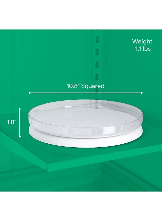 YouCopia - YouCopia Fridge View Fridge Turntable with Mat, Lazy Susan Organizer for Refrigerator Storage, 11” , White, 50325 White 27.3x27.3x4.6cm - Image 1
