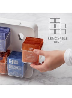 YouCopia YouCopia TeaSt And Tea Bag Organizer with Clear Removable Bins, Cabinet or Pantry Storage Caddy, 120-Bag, 50337 White 27.2x16x21.6cm  - Image 3