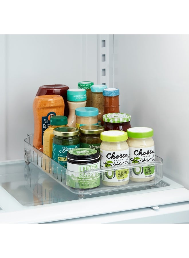 YouCopia YouCopia Roll Out Fridge Caddy BPA-Free Clear Rolling Refrigerator Organizer Bin with Adjustable Dividers And H And les, 9" Wide, 50340 White 9x15inch  - Image 5