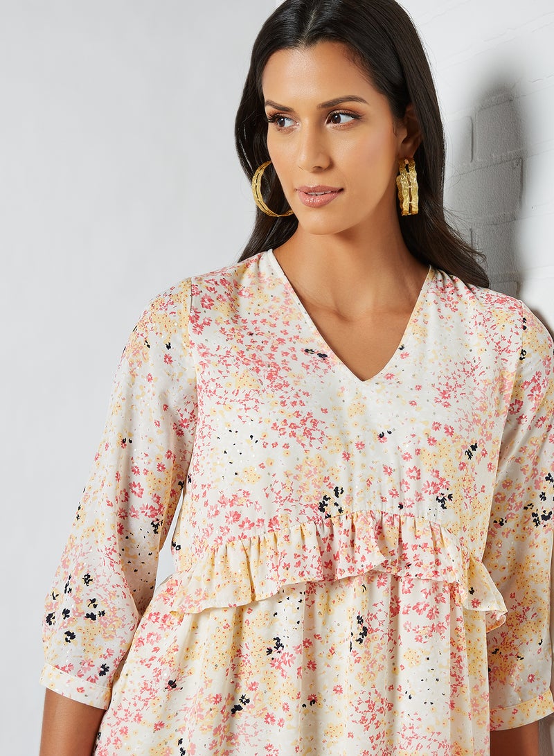 VERO MODA - Ditsy Print Mini Dress Multicolour - Image 1